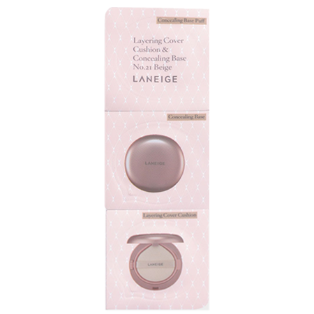 Laneige Layering Cover Cushion & Concealing Base #21 Beige 2gx2 คุชชั่น 2 ชั้น ปกปิดอย่างสมบูรณ์แบบ ผสานเนื้อคอลซีลเลอร์และคุชชั่นไว้ในตลับเดียว